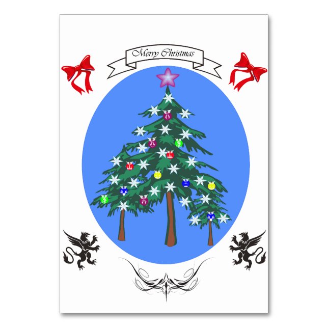Numeração De Mesa pinheiro festivo de Natal (Frente)