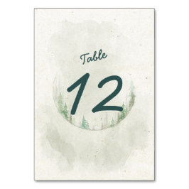 Numeração De Mesa Pinheiros Aquarela Rústica