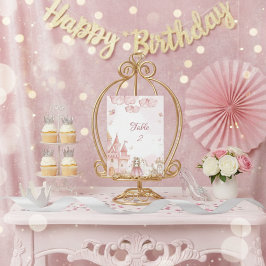 Numeração De Mesa Pink 4th Royal Princess Castle Birthday Party