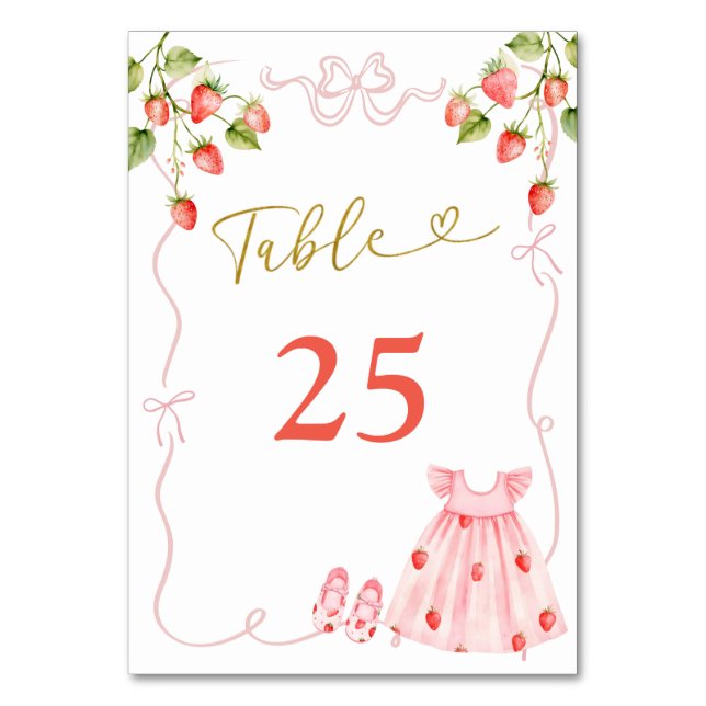 Numeração De Mesa Pink Bow Baby Clothes Baby Shower Table Number (Frente)