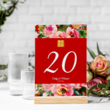 Pink flower background double happiness symbol