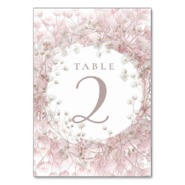 Numeração De Mesa pink white baby's breath flowers table 2