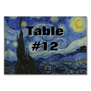 Numeração De Mesa Pintura de Starry Night Vincent van Gogh