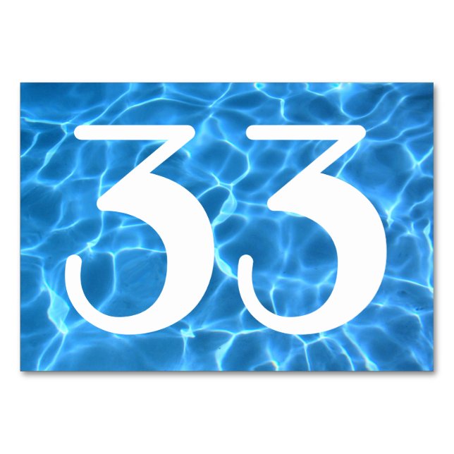 Numeração De Mesa Piscina Azul Aqua (Frente)