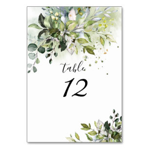 Numeração De Mesa PixDezines aquarela folhagem Blue Gum Eucalyptus