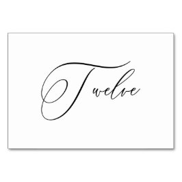 Numeração De Mesa PixDezines Caligrafia Romântica Elegante Doze 12