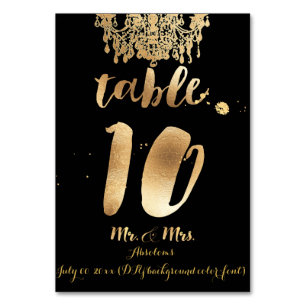 Numeração De Mesa PixDezines Chandelier/Faux Dourado/mesa 10
