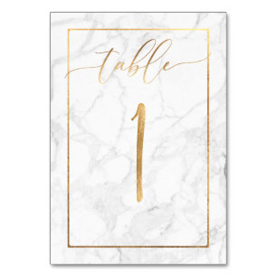 Numeração De Mesa PixDezines Faux Dourado/Mesa n.o 1+/Marble