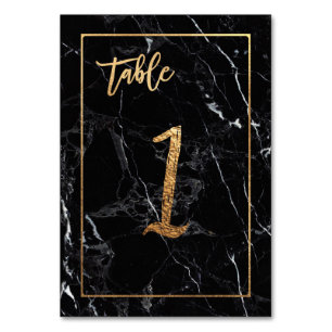 Numeração De Mesa PixDezines Faux Dourado/Mesa n.o 1+/Marble Preto