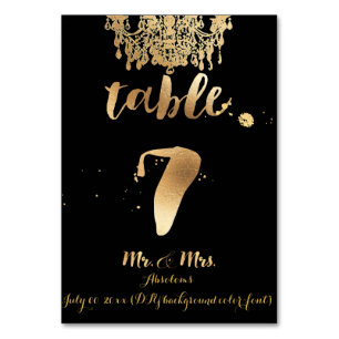 Numeração De Mesa PixDezines Lustre/Falso Ouro/mesa 7
