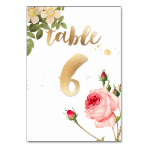 Numeração De Mesa PixDezines Mesa 6/Rosas Vintage/Redoute