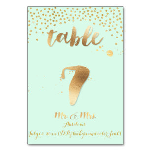 Numeração De Mesa PixDezines mesa 7/bordaduras douradas/cor de letra