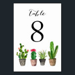Numeração De Mesa Placa 8 com números de tabela de sucesso de aquare<br><div class="desc">Números de tabela modernos e exclusivos. Ele apresenta suculentos de aquarela em potes de padrão de ornamentado perfeitos para eventos de tema boêmico. Esta é uma parte da coleção de casamento "Boho Watercolor Succulents". Itens correspondentes estão disponíveis. Quadro 8</div>