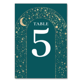 Numeração De Mesa Placa Celestial de Nave Teal