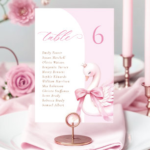 Numeração De Mesa Placa Chá de fraldas de Mesa Swan Princess