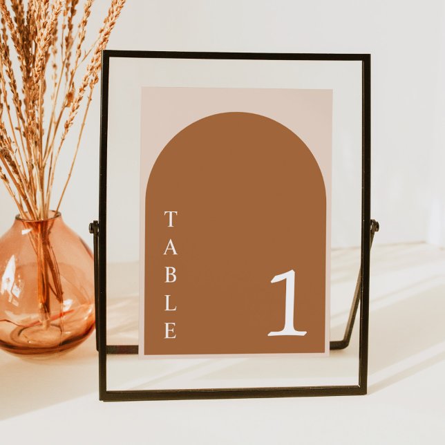 Numeração De Mesa Placa de Favoritos Moderna Laranja Queimada Arquea (Criador carregado)
