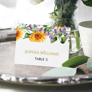 Numeração De Mesa Placa de Local de Casamento Russo Sunflower & Lava