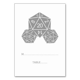 Numeração De Mesa Placa de lugar do cinza D20