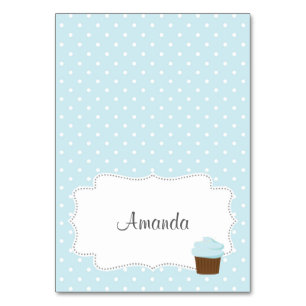 Numeração De Mesa Placa de lugar do Cupcake azul