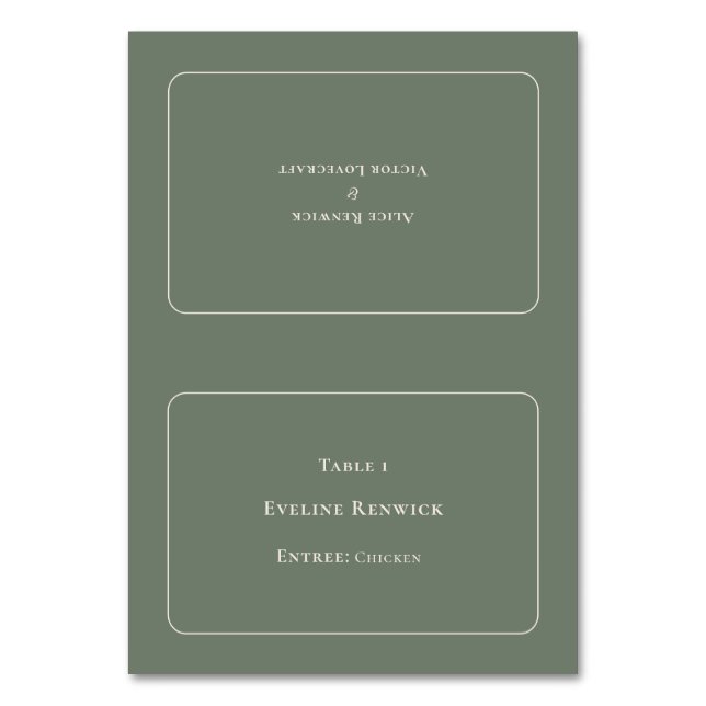 Numeração De Mesa Placa de lugar dobrável de opção de entrada de com (Frente)