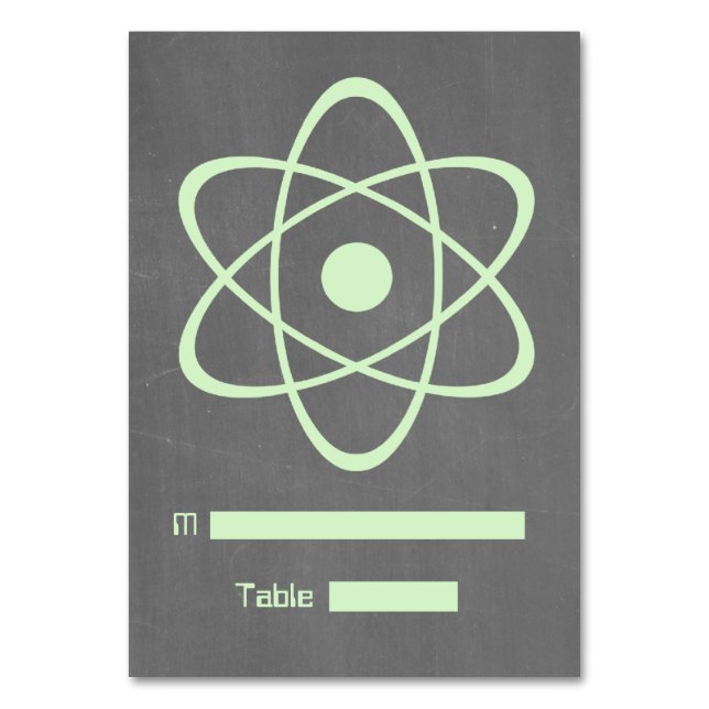 Numeração De Mesa Placa de Lugar Verde do Quadro Atômico (Frente)