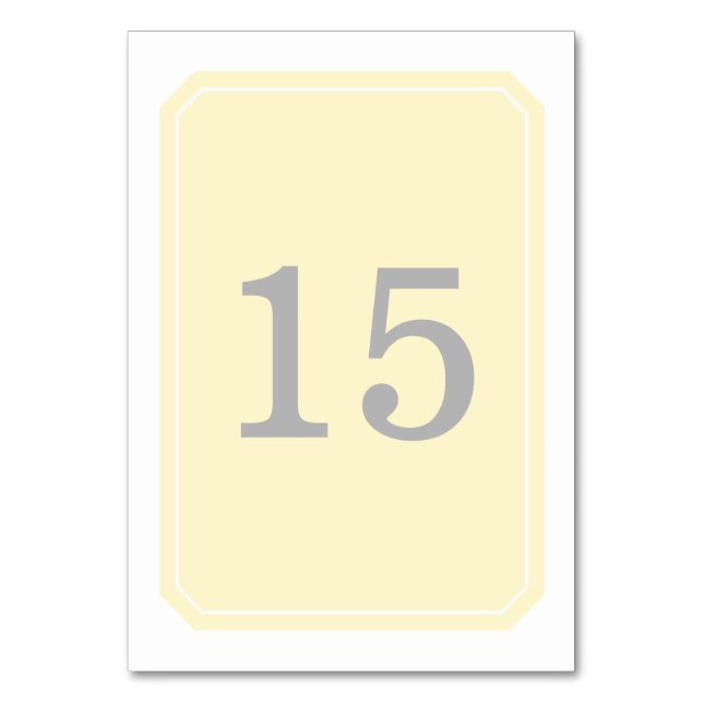 Numeração De Mesa Placa de Mesa amarela simplesmente elegante (Frente)