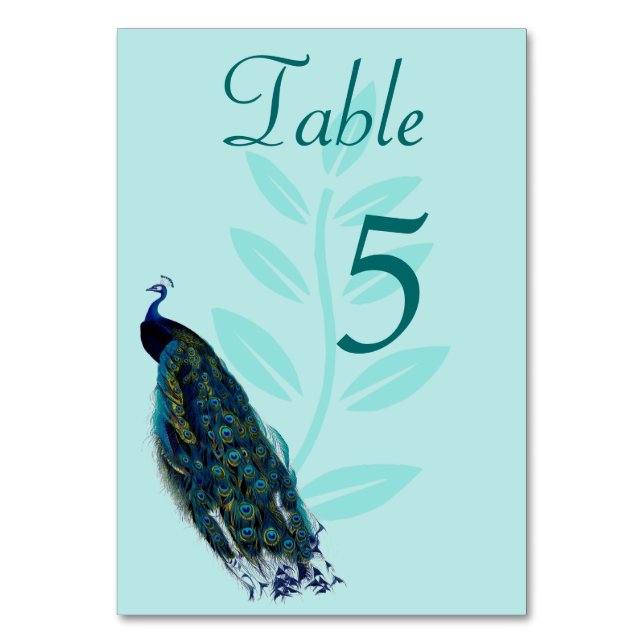 Numeração De Mesa Placa de Mesa Aqua Peacock (Frente)