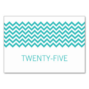 Numeração De Mesa Placa de Mesa Aqua Simple Chevron