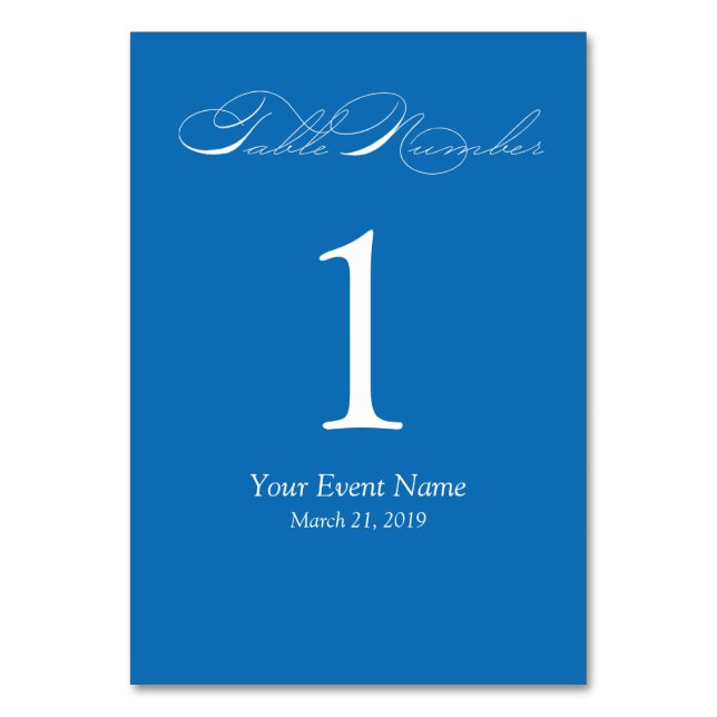 Numeração De Mesa Placa de Mesa Azul Dazzle (Frente)