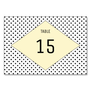 Numeração De Mesa Placa de Mesa Bolinhas Moderna Amarela