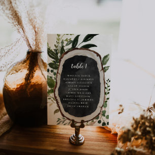 Numeração De Mesa Placa de Mesa Botânica Boho da Fatia Madeira