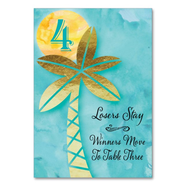 Numeração De Mesa Placa de Mesa Bunco Beach nº 4 (Frente)