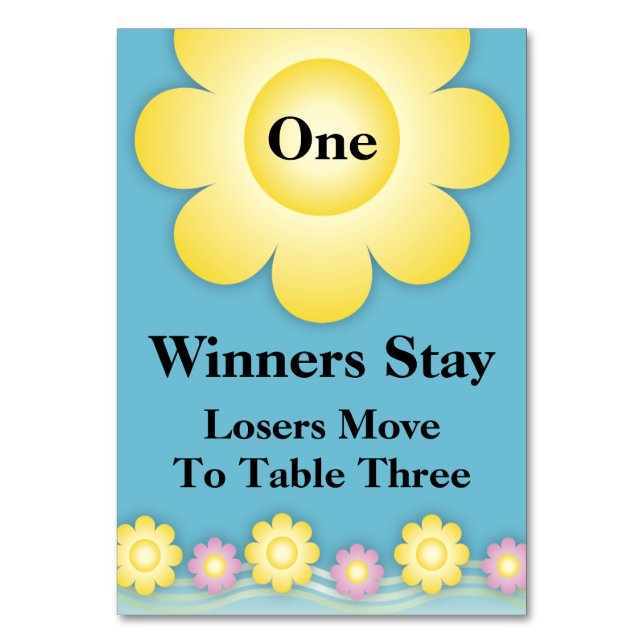 Numeração De Mesa Placa de Mesa Bunco das Flores de Mola #1 (Frente)