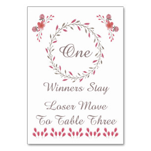 Numeração De Mesa Placa de Mesa Bunco - Floral Bonito nº 1