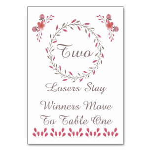 Numeração De Mesa Placa de Mesa Bunco - Floral Bonito nº 2