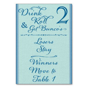 Numeração De Mesa Placa de Mesa Bunco Funny Drink & Roll nº 2 de 4