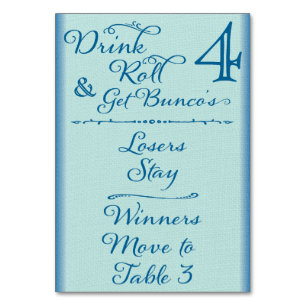 Numeração De Mesa Placa de Mesa Bunco Funny Drink & Roll nº 4 de 4