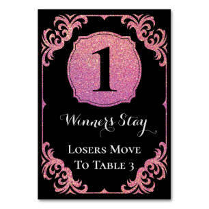 Numeração De Mesa Placa de Mesa Bunco - Lente Cor-de-Rosa Elegante U
