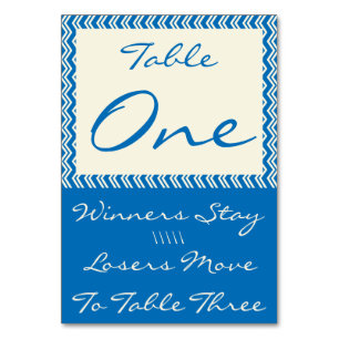 Numeração De Mesa Placa de Mesa Bunco Linen Chevron #1