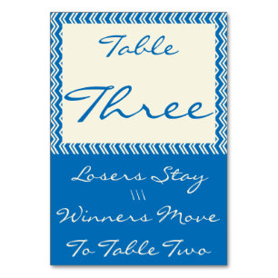 Numeração De Mesa Placa de Mesa Bunco Linen Chevron #3