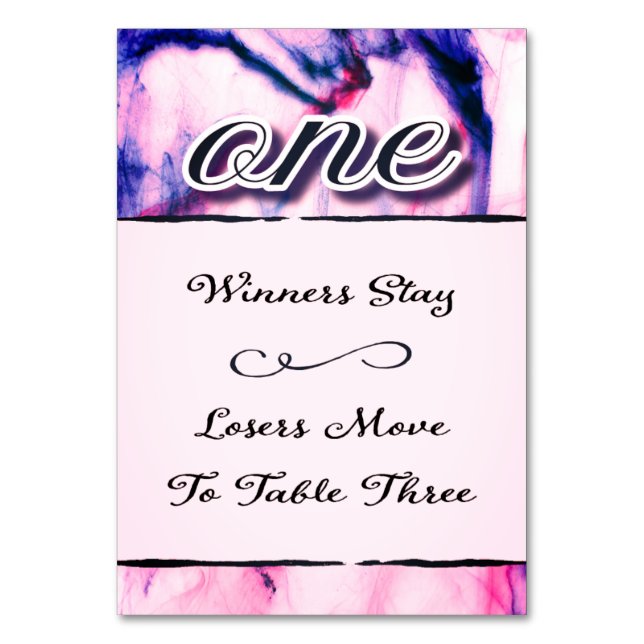 Numeração De Mesa Placa de Mesa Bunco Watercolor Um (Frente)