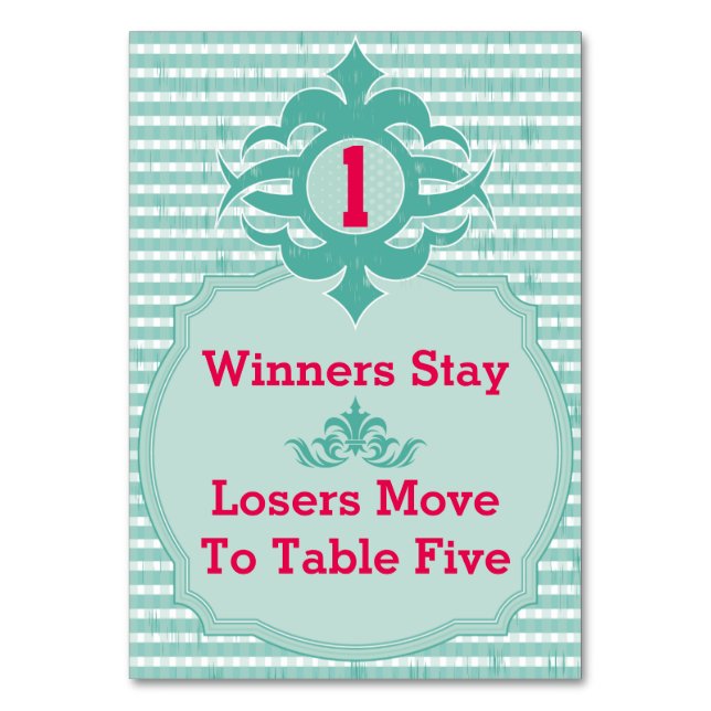 Numeração De Mesa Placa de Mesa Bunco - Xadrez nº 1 (Frente)