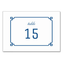Numeração De Mesa Placa de Mesa Chic Deco Azul Lapis