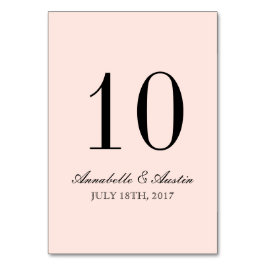 Numeração De Mesa Placa de Mesa de Blush de Tipografia Elegante Simp