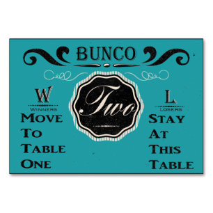 Numeração De Mesa Placa de Mesa de Bunco Vintage - nº 2
