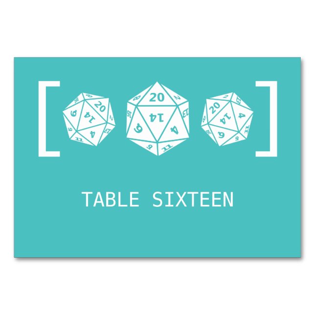Numeração De Mesa Placa de Mesa de Casamento de Jogador de Dice D20  (Frente)
