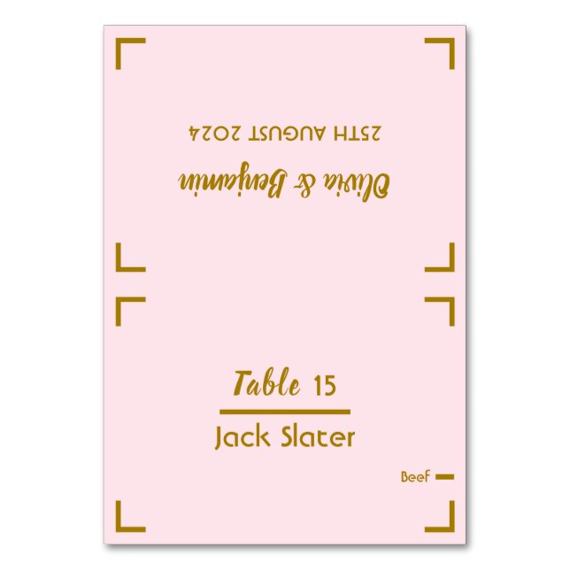 Numeração De Mesa Placa de Mesa de Casamento de Script Manuscrito Si (Frente)