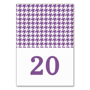 Numeração De Mesa Placa de Mesa de Casamento Roxo Houndstooth