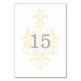 Numeração De Mesa Placa de Mesa de Damasco Sutil Amarelo