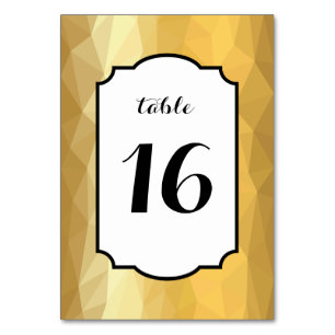 Numeração De Mesa placa de mesa de efeito metálico ouro